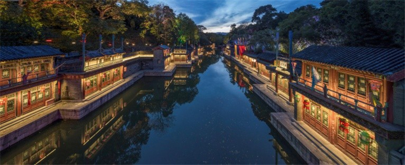 颐和园夜景照明 独特的皇家园林晚间意境